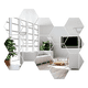 thumbnail image 1 of Pack X15 Vinilo Espejo Pared Adhesivo Hexagonal Decorativo, 1 of 3