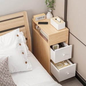 Santú Home & Deco - Organizador Lateral Doble Cajón Velador Compacto