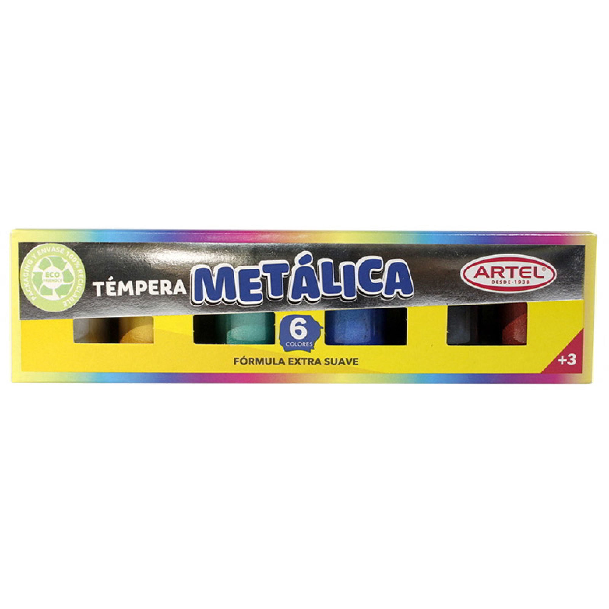 Témperas Metálicas, Estuche Transparente 6 Colores 1 Un Artel