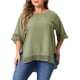thumbnail image 1 of Agnes Orinda Camisetas de Mujer Tallas Grandes Cuello Redondo Encaje Crochet Manga Corta Blusas Casuales 3X Verde Militar, 1 of 6