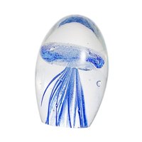 Magideal - Figura Medusa Ornamento Decorativo Cristal Vidrio Artesanal Soplado Estatua Manual Coleccionable Adecuado Para Escritorio Decoración Del Hogar Regalo Acuario Oficina Lago Azul