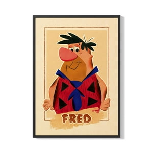 Creango - Cuadro Poster Enmarcado Los Picapiedras Pedro Decorativo