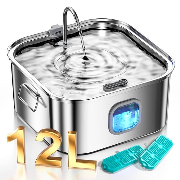 Fuente para perros MAILOFY 12 L de acero inoxidable, silenciosa