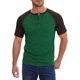 thumbnail image 1 of INSPIRE CHIC Camiseta Henley para Hombre Mangas Raglán de Bloque de Color Camiseta Casual M Verde, 1 of 5