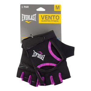 Everlast - Guantes Fitness Vento Negro/Rosado Mujer L