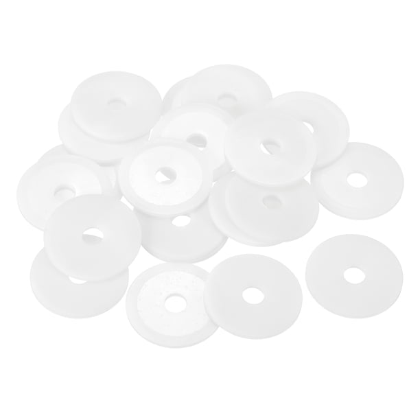 25 piezas de arandelas planas de nailon M10, arandela de plástico 10mm ID 30mm OD 2mm de grosor, blanco