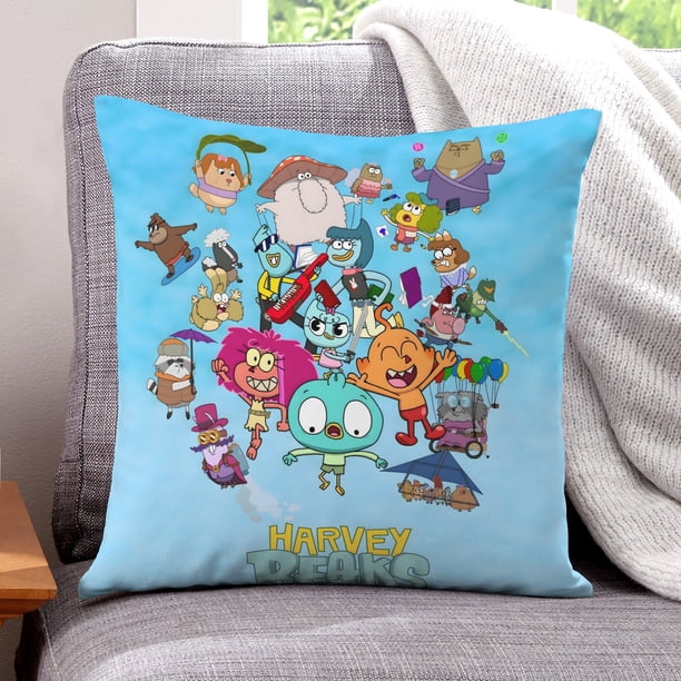 Harvey Beaks Fundas de almohada de terciopelo con tema, regalos de funda de almohada, decoración para el hogar, cojín de lanzar, regalo de cumpleaños para fans y parejas.61*61cm.