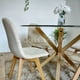 thumbnail image 3 of Comedor Mesa Warwick Vidrio 120cm + 4 sillas Capitonne Velvet Beige, 3 of 3