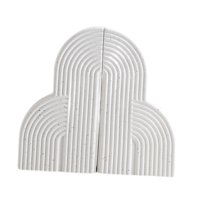 Magideal - 2 Sujetalibros Decorativos, Soportes Para Libros, Adornos Modernos, Sujetalibros Pesados Para Biblioteca, Estantería, Libros De Recetas Y Discos De Blanco