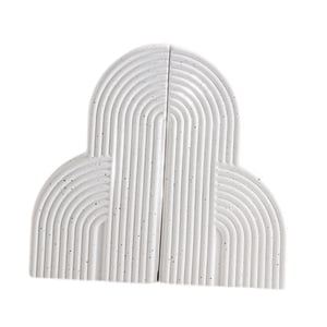 Magideal - 2 Sujetalibros Decorativos, Soportes Para Libros, Adornos Modernos, Sujetalibros Pesados Para Biblioteca, Estantería, Libros De Recetas Y Discos De Blanco