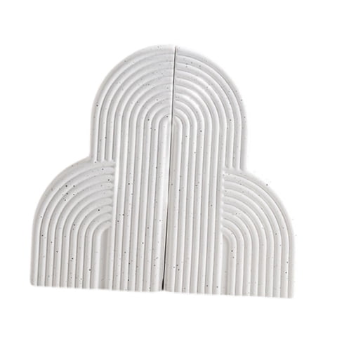 Magideal - 2 Sujetalibros Decorativos, Soportes Para Libros, Adornos Modernos, Sujetalibros Pesados Para Biblioteca, Estantería, Libros De Recetas Y Discos De Blanco