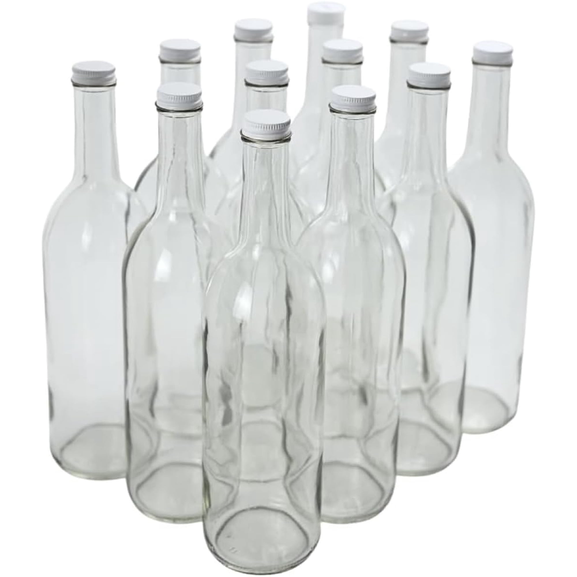 Botellas Para Vino Fastrack De Vidrio Transparente De 750 Ml Con Tapas De Rosca, Paquete De 12