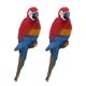 thumbnail image 1 of 2x Adorno Realista De Pájaro De Resina, Loro, Animal, Colgante, 31cm, Aspecto Derecho, Rojo, 1 of 5