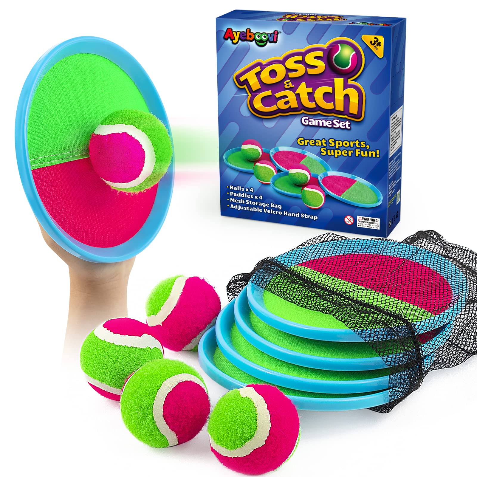 Juego De Juguetes De Playa Ayeboovi Para Niños Toss And Catch Ball Con Bolsa