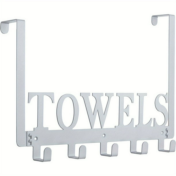 Maximize Your Space with Our Rustproof and Waterproof Over The Door Rack! Keep Your Bathroom, Bedroom, and Kitchen Organized with 5 Hooks and a Multifunctional Decorative Hanging Shelf. Easy to Instal