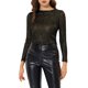 thumbnail image 1 of INSPIRE CHIC Top de Mujer de Manga Larga Brillante con Purpurina Brillante Metálico Talla M Negro Brillante, 1 of 6
