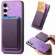 thumbnail image 3 of Funda de Cuero Magnética con Tarjetero para Samsung Galaxy S25 Plus Cubierta Delgada Morado, 3 of 5