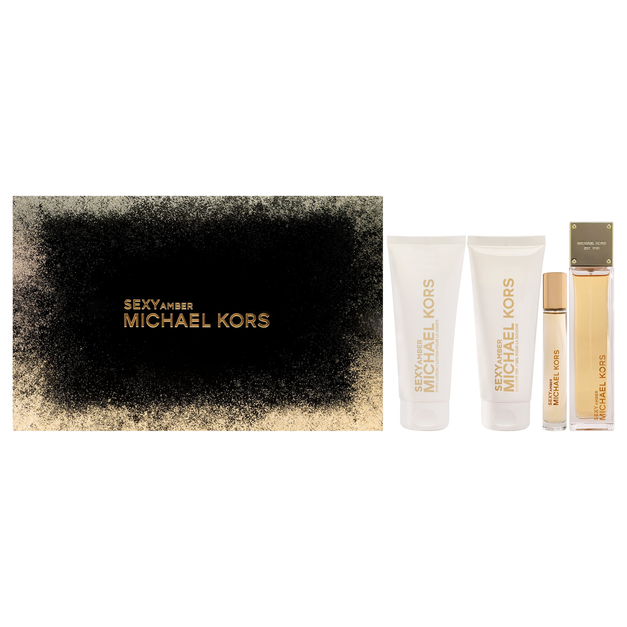 Michael Kors - Sexy Amber De Para - Set De Regalo Edp Spray, Edp Splash, Loción Corporal, Gel De Ducha