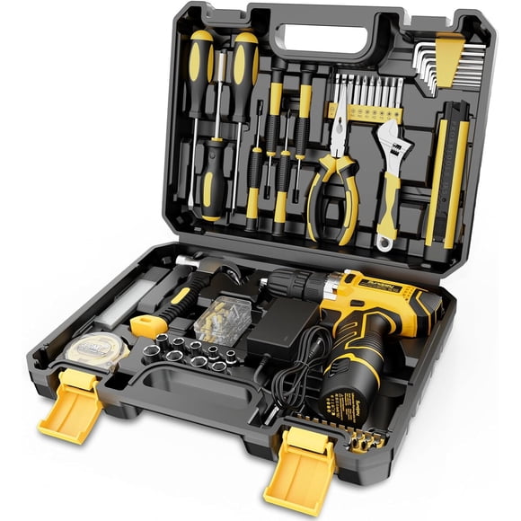 Set de Herramientas Sundpey 166 Piezas con Taladro Inalámbrico 12V