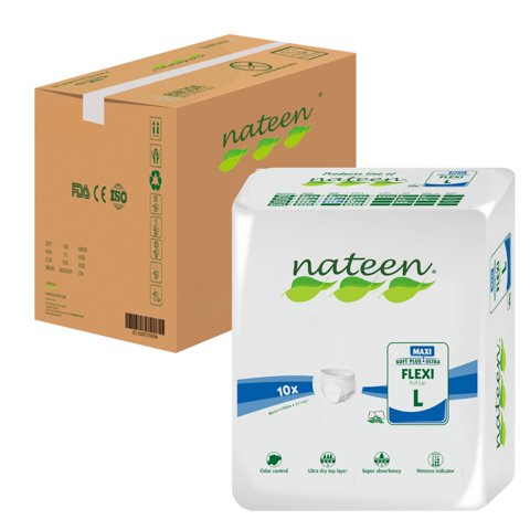 Nateen - Pañal Adulto Flexi Maxi M - 80 Unidades
