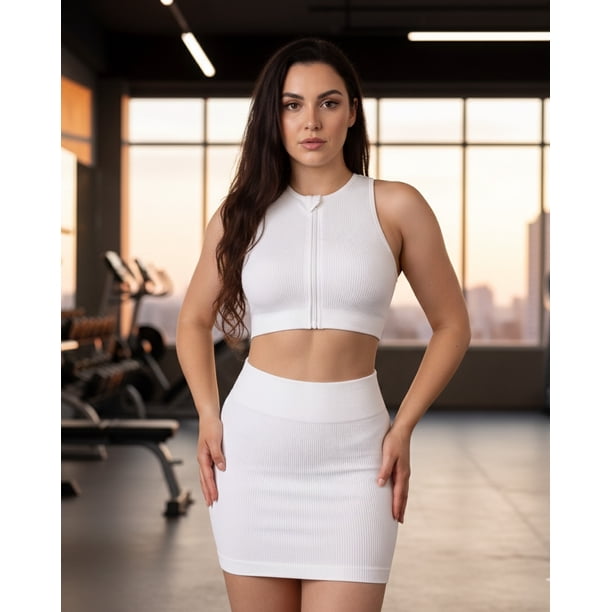 Conjunto fitness Mujer peto y falda deportiva