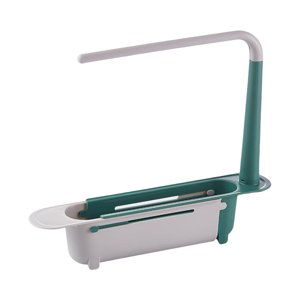 Bothyi - Fregadero Telescópico Soporte Ordenado Soporte De Esponja Telescópico Toallero Para Baño Verde