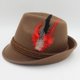 thumbnail image 5 of Sombrero de Disfraz Melesh 59 cm Marrón con Plumas para Oktoberfest, 5 of 6