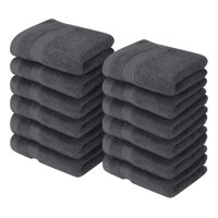 Aura Zeus - Juego De 12 Toallas Faciales 32X32Cm Algodon 500G Baño Az Gris Oscuro Gris