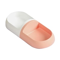 Ioensy - Cat Double Bowl Cat Food Bowl Reutilizable En Forma De Cápsula Para Accesorios Blanco Y Rosa