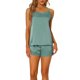 thumbnail image 1 of INSPIRE CHIC Conjunto de Pijama de Satén para Mujer con Encaje, Camiseta de Tirantes y Pantalones Cortos para Dormir con Tirantes Ajustables, Ropa de Casa Sedosa XL Gris Verde, 1 of 6