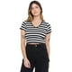 thumbnail image 1 of Polera Mujer Rib Cuello V Roulette Negro Rayas Corona, 1 of 5
