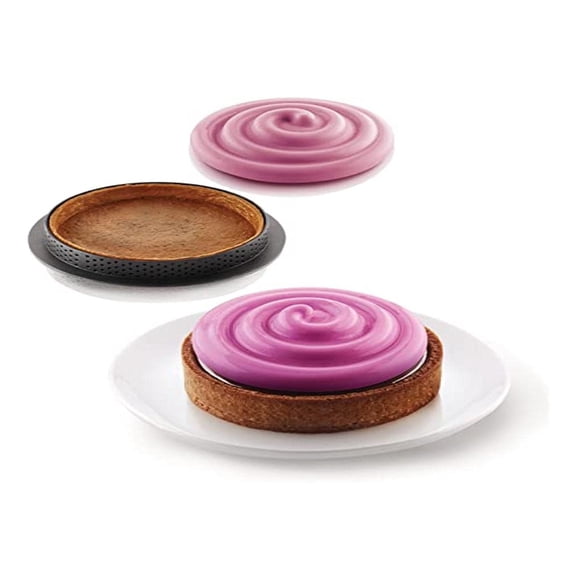 Kit de Tartas Silikomart 80 mm + 70 mm, 6 Aros y Molde