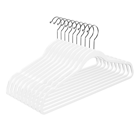 Perchas de plástico ultrafino MOERKADA, 50 unidades, color blanco