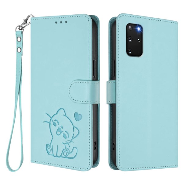 Carcasa Billetera de Cuero Sintético para Samsung Galaxy S20 Plus, Verde Claro