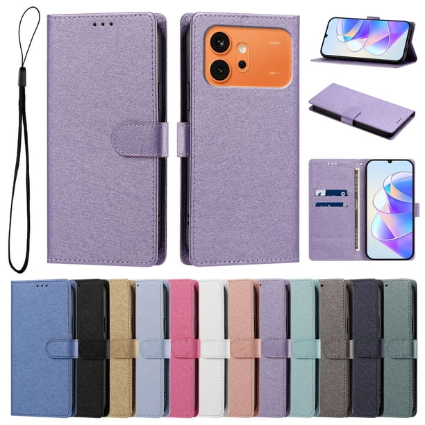 Cartera para Honor 600 con Soporte y Correa, Lila