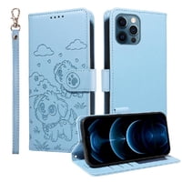 Funda Billetera Foxdock Compatible Con Iphone 12 Pro, Diseño Perrito Tierno, Ranuras Para Tarjetas Y Soporte Plegable