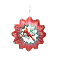 Magideal - Colibrí De Carillón De Viento De Acero Inoxidable, Artesanías De Césped Para Interiores/Exteriores, Colgante Giratorio De 360 Grados, Ad , Rojo