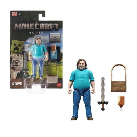 Figura De Acción Mattel Minecraft Steve De 4 Pulgadas