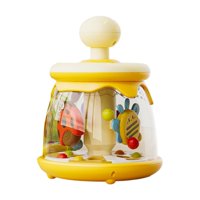 Magideal - Presione Carrusel Toy Actividad Sensorial Juguete, Habilidades De Coordinación Del Ejercicio, Aprendizaje De Juguetes Educativos Portátiles Para Niños Amarillo