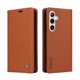 thumbnail image 1 of Funda Billetera de Cuero para Samsung Galaxy S24 Plus con Tarjetero y Soporte - Tapa Magnética Marrón, 1 of 6
