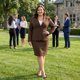 thumbnail image 2 of Agnes Orinda Conjunto de Traje de Negocios para Mujer Talla Grande de 2 Piezas con Blazer de Solapa con Botones y Faldas Lápiz Midi con Bolsillo 1X Marrón Oscuro, 2 of 8