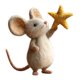 thumbnail image 3 of Figura En Miniatura De Ratón De Fieltro Hecho A Mano Con Estrella Para Regalo De Cumplea?os O Fiesta Navide?a, Estilo A, 3 of 5