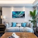 thumbnail image 1 of 1pc, Farmhouse Wall Decor For Living Room Canvas Wall Art For Bedroom Blue Aurora Scenery Paintings Modern Bathroom Canvas Art Print Office Pictures For Home Kitchen Wall Decorations Artwork No Frame, 1 of 3