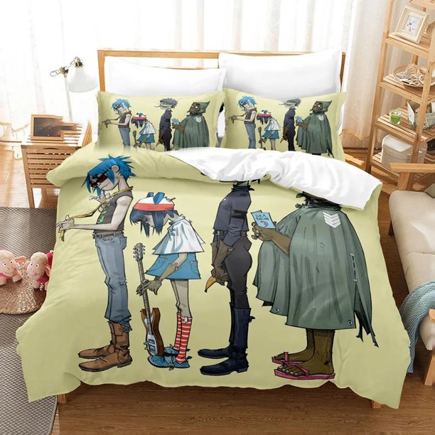 ed Gorillaz Music Band Bedding Set Boys Girls Size Duvet Cover Pillowcase Bed Kids Adult Home Textile Bed Sheets