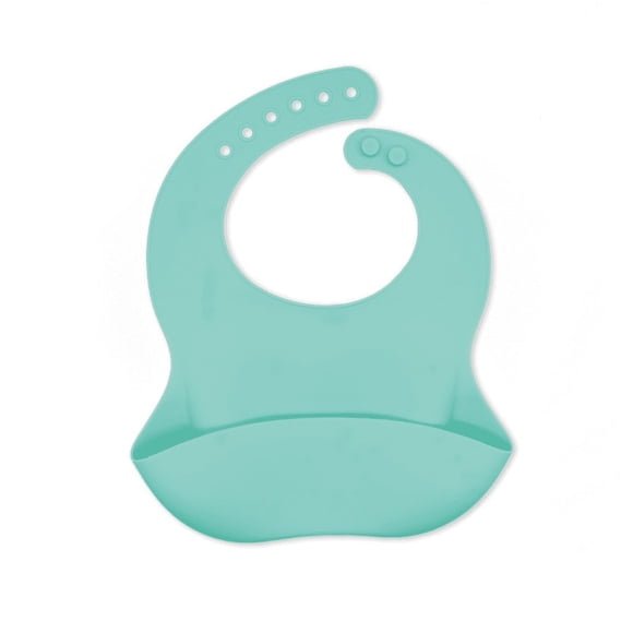 Babero Impermeable Para Bebes De Silicona Lavable - Verde
