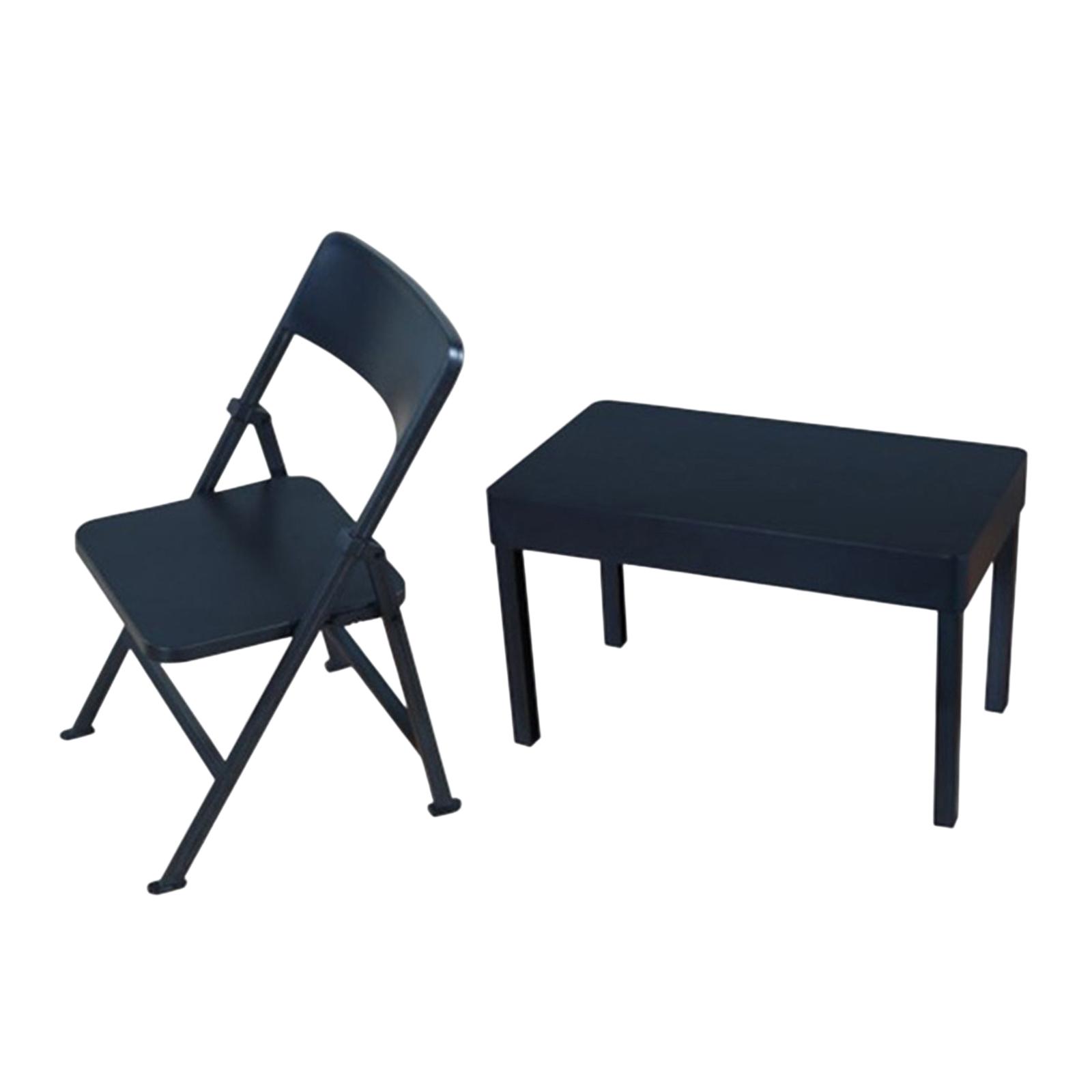 Bothyi - Taburete De Escritorio En Miniatura 1/12 Para Modelo De Casa De Muñecas Display Fairy Garden Black