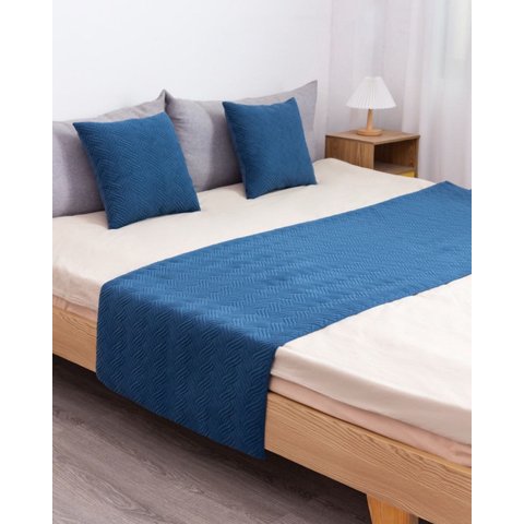 Todo Para El Hogar - Piecera De Cama Decorativa Modelo Plush Azul
