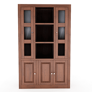 Muebles Insignes - Vitrina Berlin 3 Cuerpos Madera Nogal Vidrio
