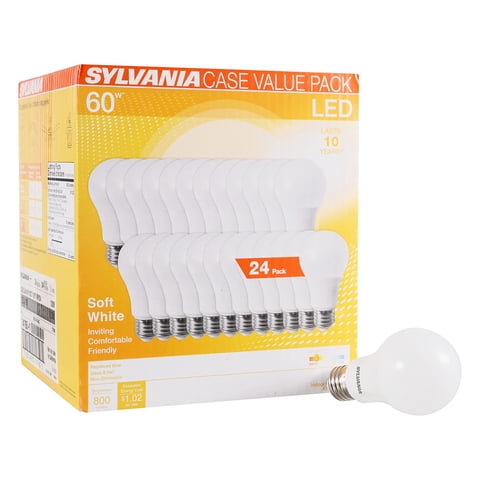 Ledvance - Bombilla Led A19 Sylvania, 8,5 W, 2700 K, 800 Lm, 60 W, Paquete De 24