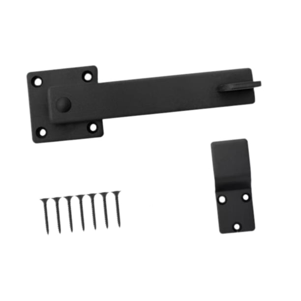 Juego De Pestillo Para Puerta De Granja Flip Fence, Multiusos, Resistente, Color Negro Mate, Longitud De 15,2 Cm